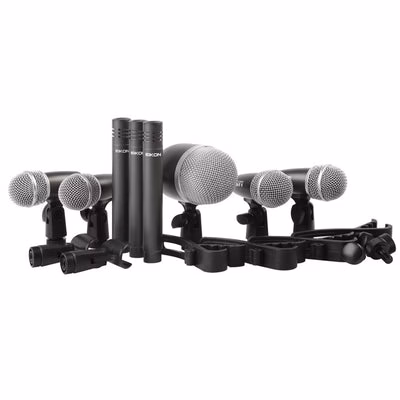 EIKON DMH8XL Set da 8 Microfoni x batteria completo di supporti e custodia